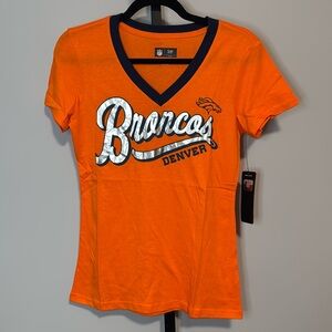 NFL Denver Broncos V-Neck Tee Women’s Small S New NWT